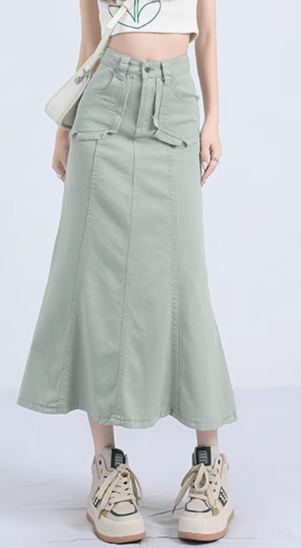 A-LINE HIP MIDI SKIRT