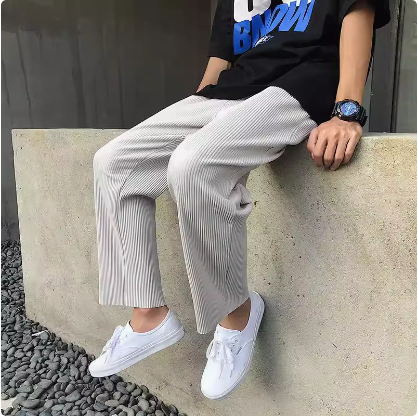 CROPPED WIDE-LEG STRAIGHT PANTS