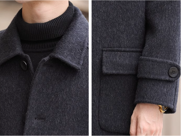 MID-LENGTH WOOL BLEND OVERCOAT