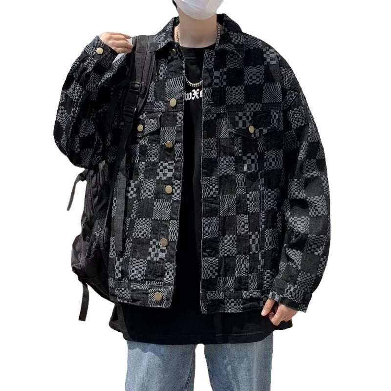 DENIM CHECKBOARD JACKET