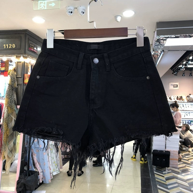 HIGH WAIST DENIM SHORTS