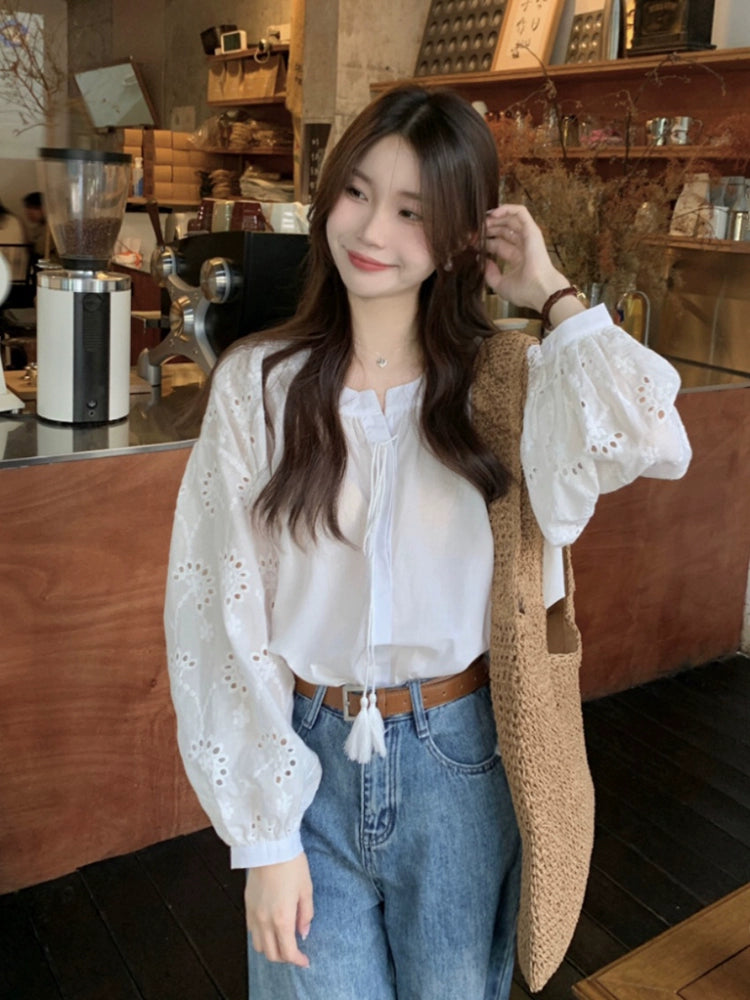 WHITE FRENCH LONG SLEEVE
