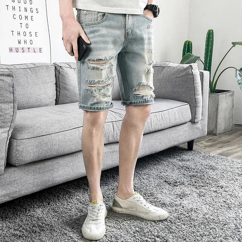 ZAREAL FASHION RIPPED DENIM SHORTS