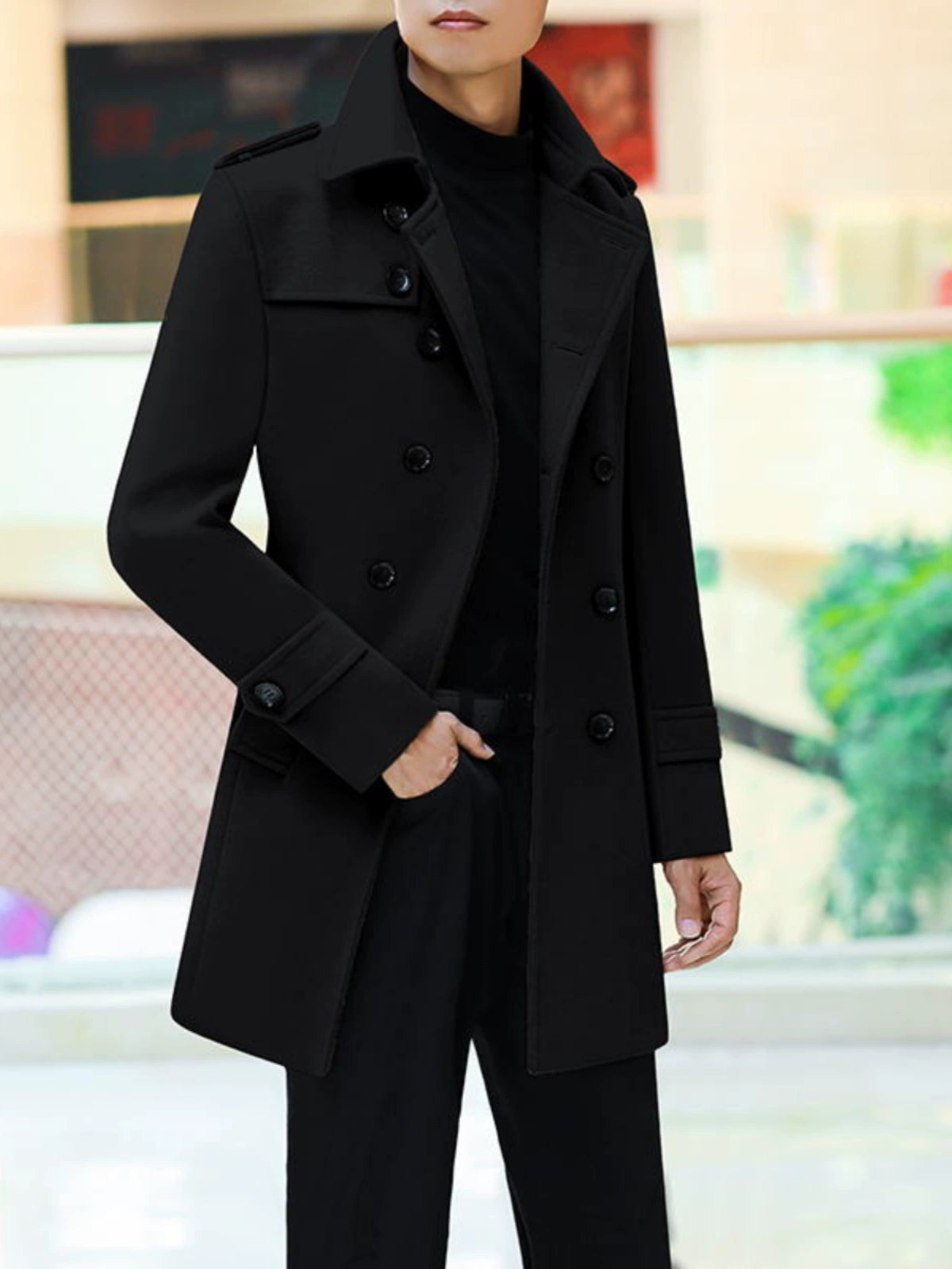 ZAREAL FASHION WOOL BLEND TOPCOAT