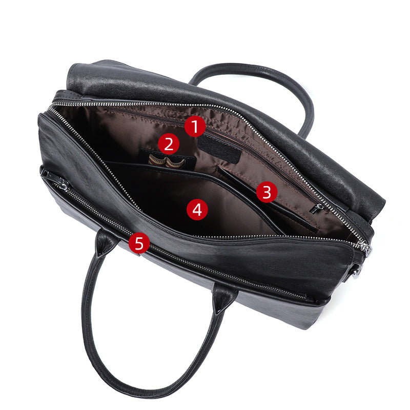 BLACK LEATHER BRIEFCASE