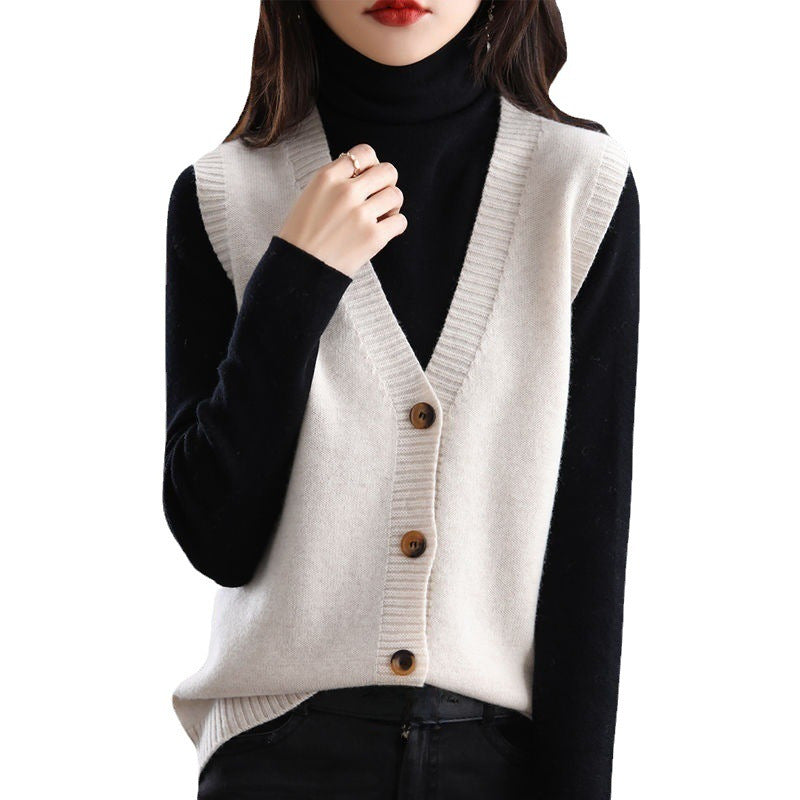 KNITTED CARDIGAN VEST