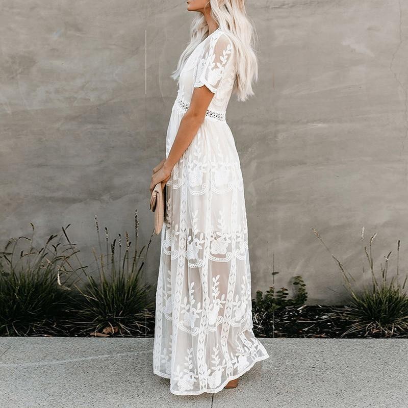 LACE V-NECK DRESS
