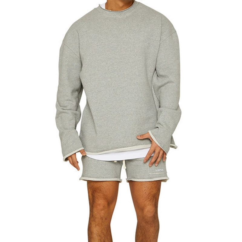 ROUND NECK SWEATSHIRT WITH SHORTS