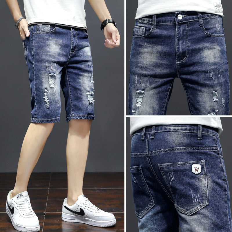ELASTIC DENIM SHORTS