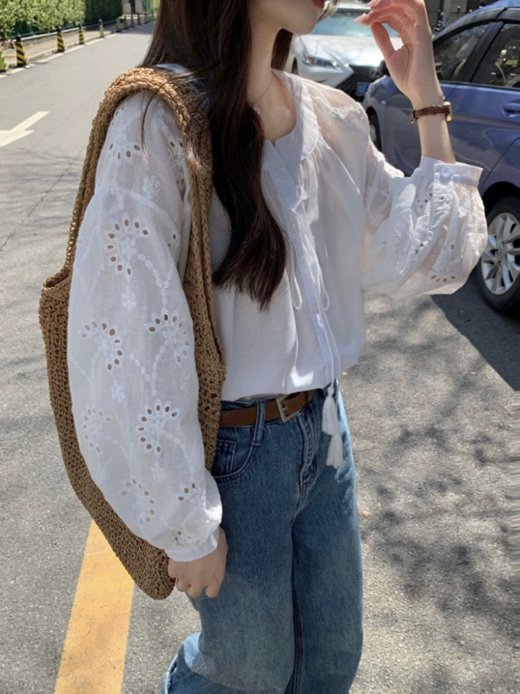 WHITE FRENCH LONG SLEEVE