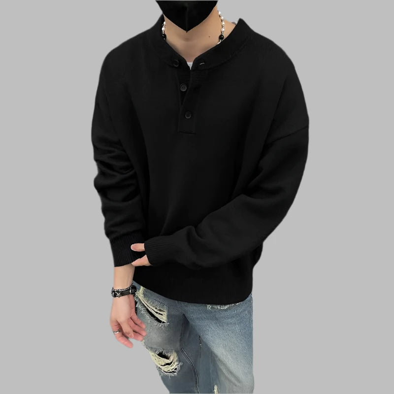 HENRY COLLAR KNITTED SWEATER