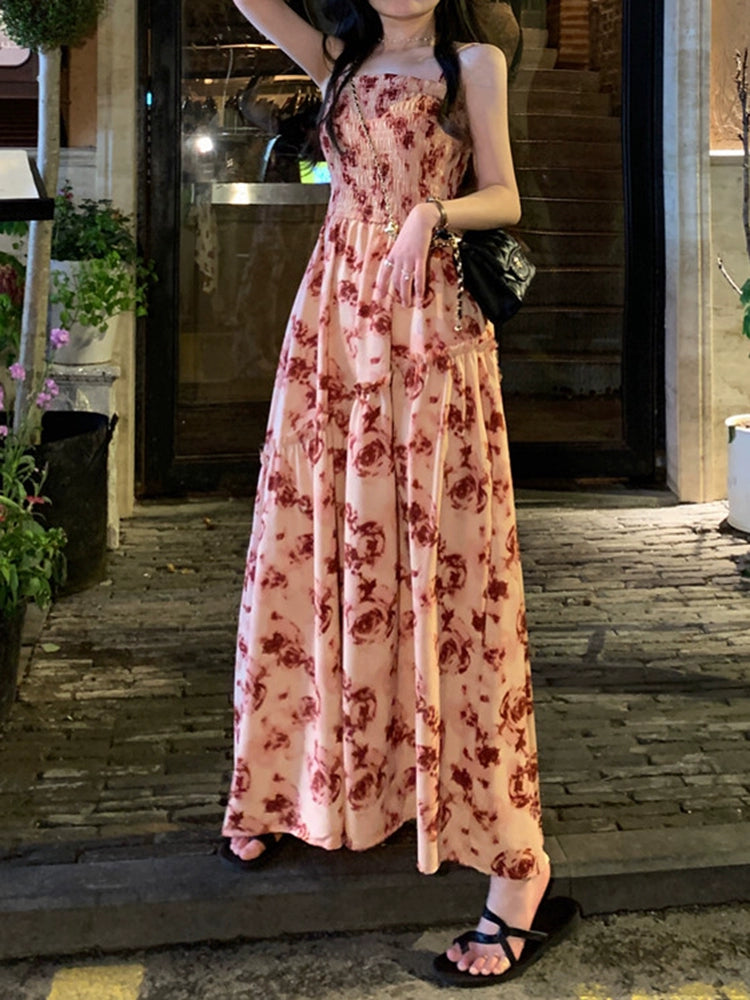 FRENCH ROSE FLORAL DRESS