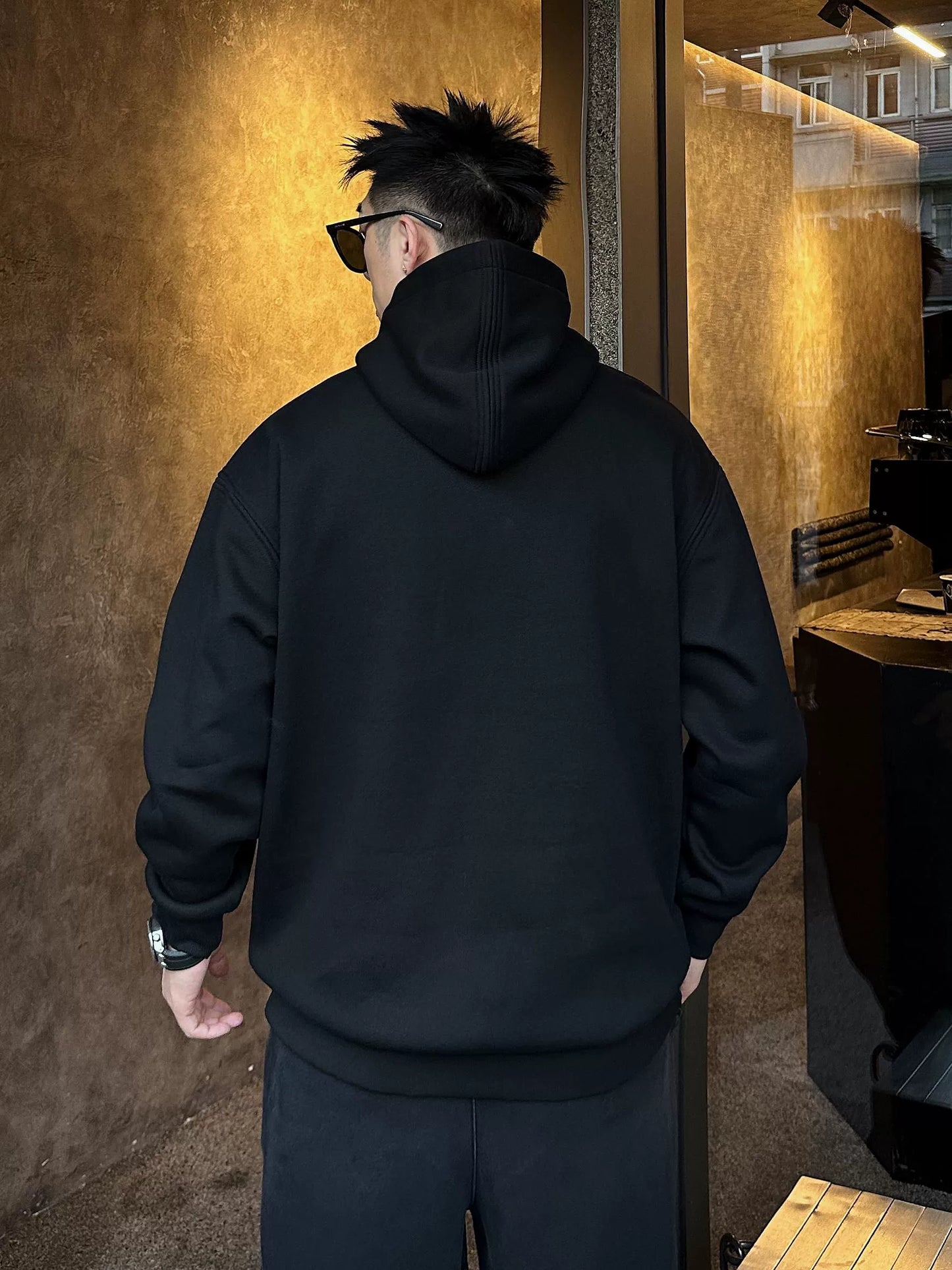 DRAWSTRING HIGH NECK HOODIE