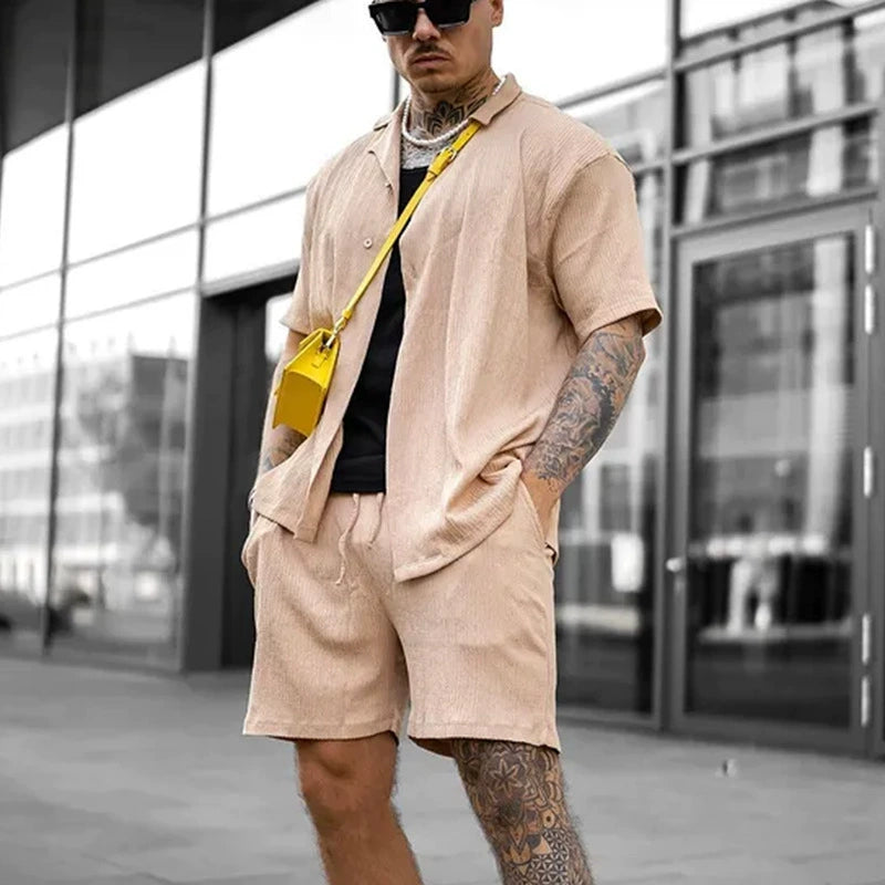 SOLID COLOR SHORTS/SHORT SLEEVED SHIRT