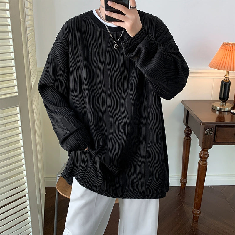 LONG-SLEEVED RIBBED PULLOVER