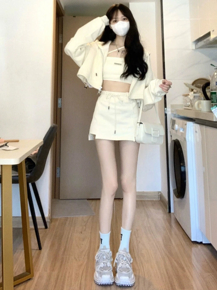 THREE PIECE MINI SKIRT SUIT