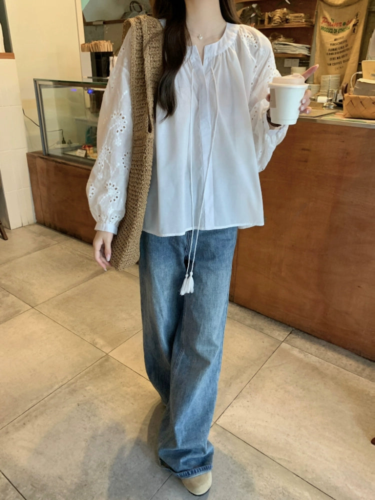 WHITE FRENCH LONG SLEEVE