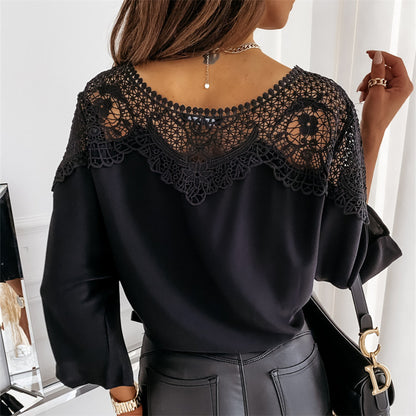 BATWING SLEEVE CHIFFON TOP