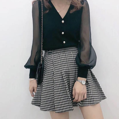V-NECK CHIFFON TOP