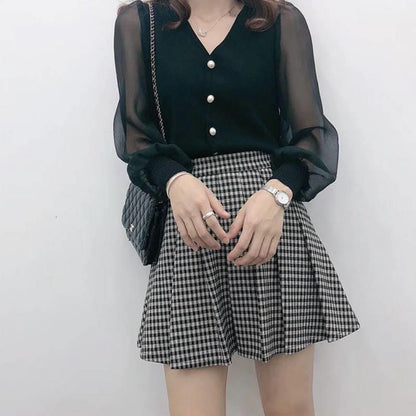 V-NECK CHIFFON TOP