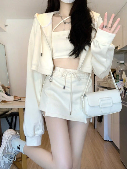 THREE PIECE MINI SKIRT SUIT