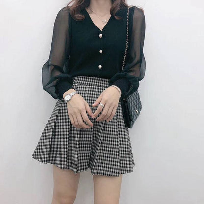 V-NECK CHIFFON TOP