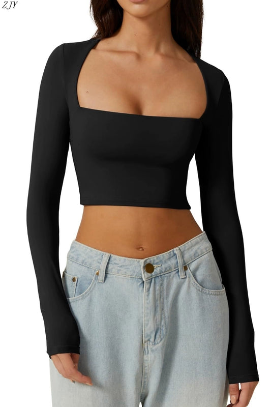 LONG SLEEVE CROP TOP